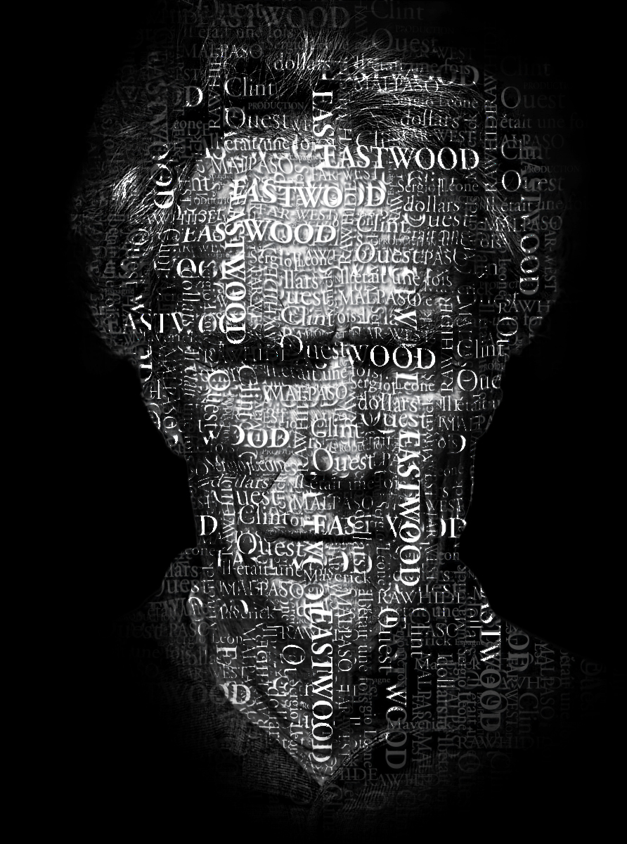 illustration Eastwood en lettres et mots